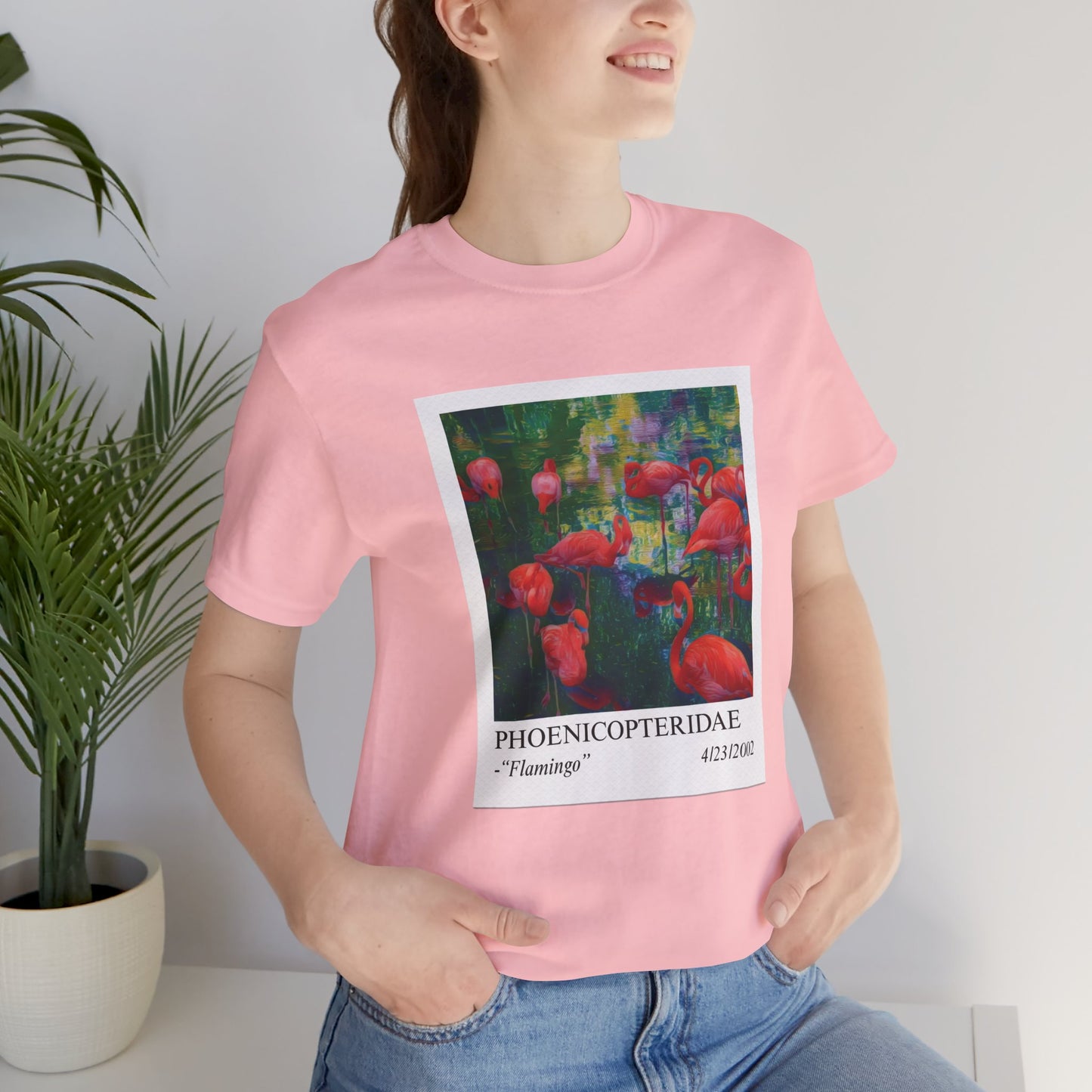 Flamingo Art Tee - Unisex Short Sleeve Cotton Shirt
