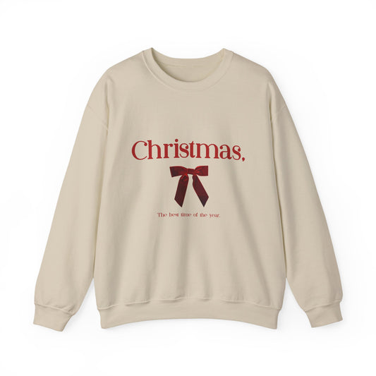 Christmas Red Ribbon Holiday Pullover