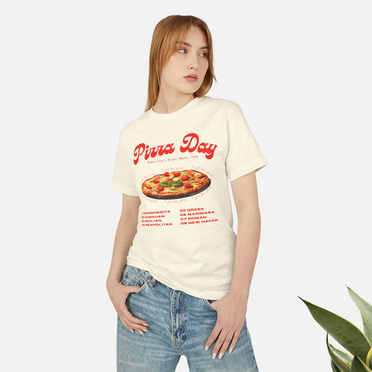 Pizza Day Retro Cotton T-shirt