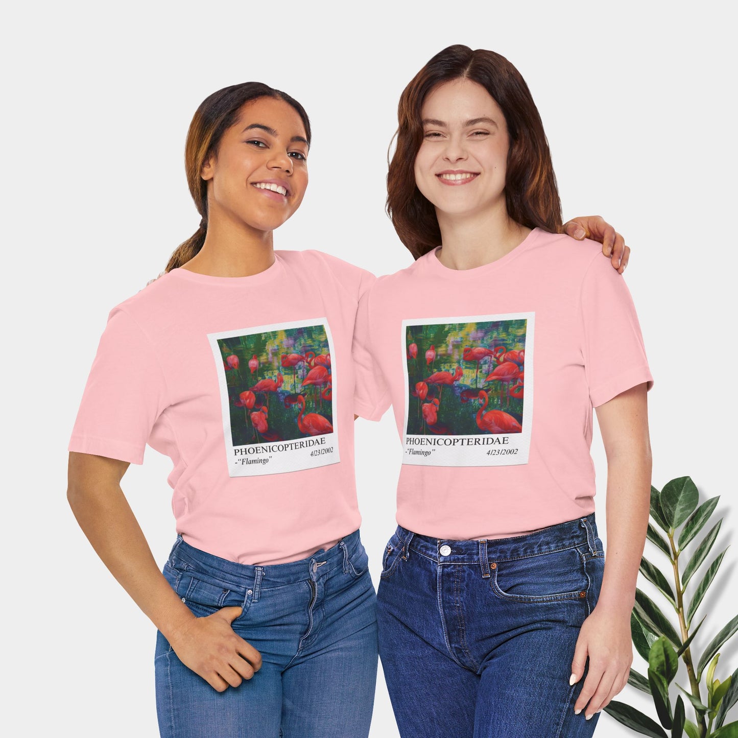 Flamingo Art Tee - Unisex Short Sleeve Cotton Shirt