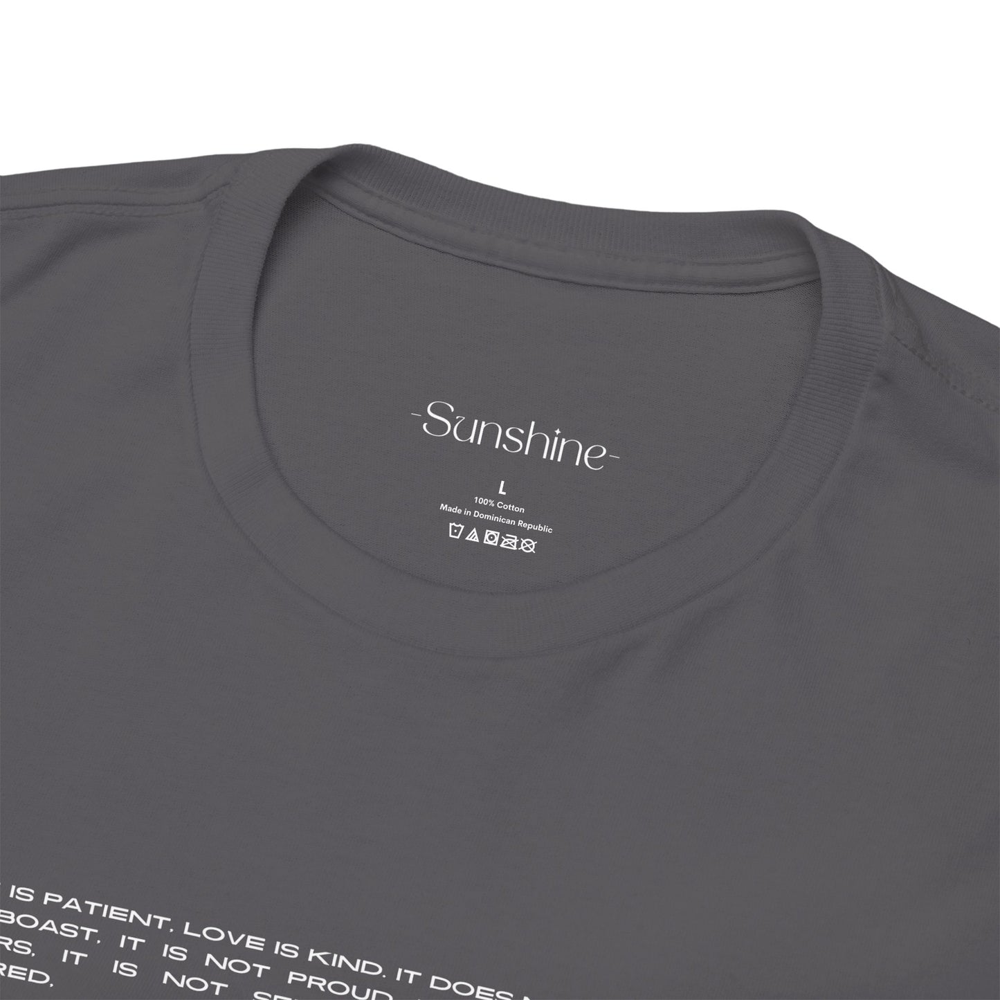 "Love is Patient, Love is Kind" Inspirational Unisex Cotton Shirt