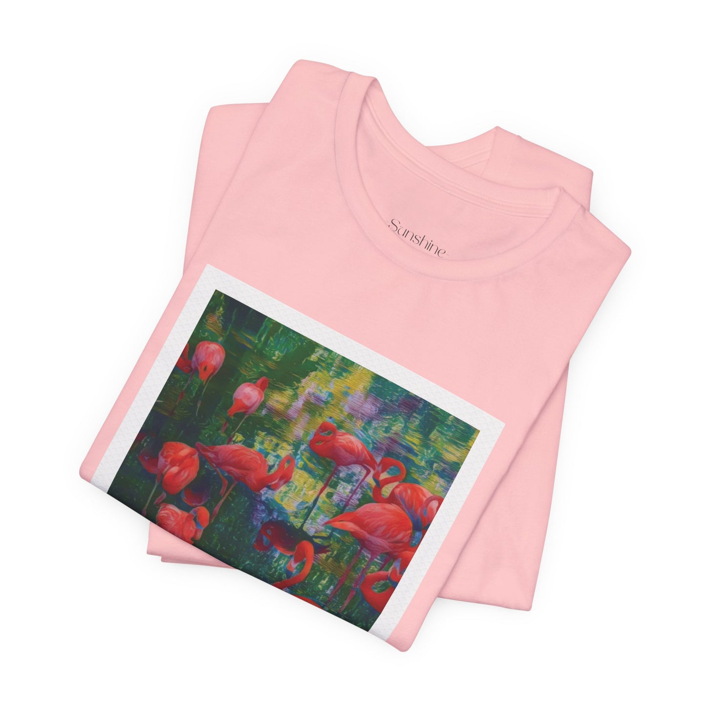Flamingo Art Tee - Unisex Short Sleeve Cotton Shirt
