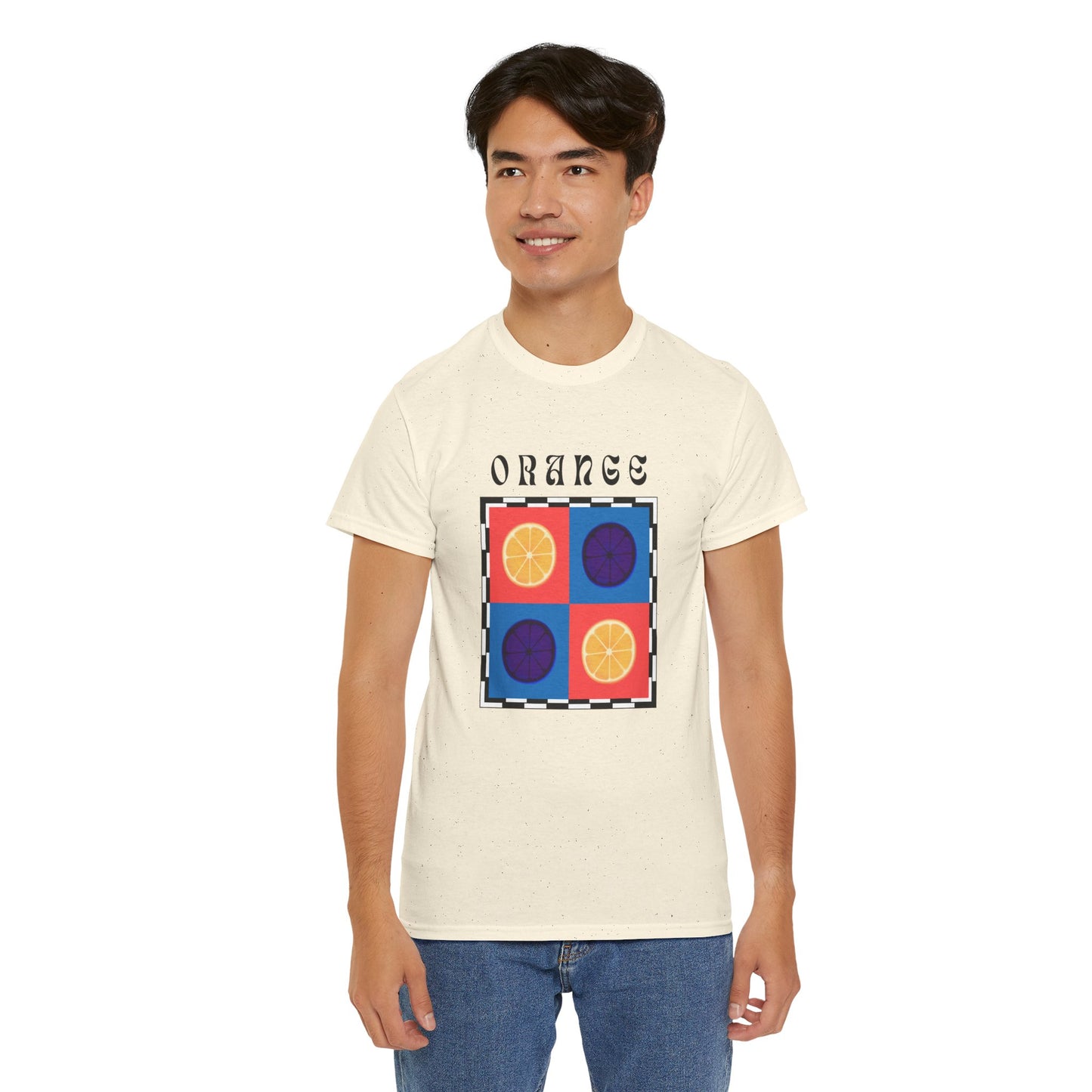 Camiseta de ajedrez naranja, edición frutas 