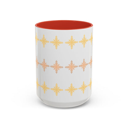 Yellow & Bronze Snowflake Ceramic Coffee Mug