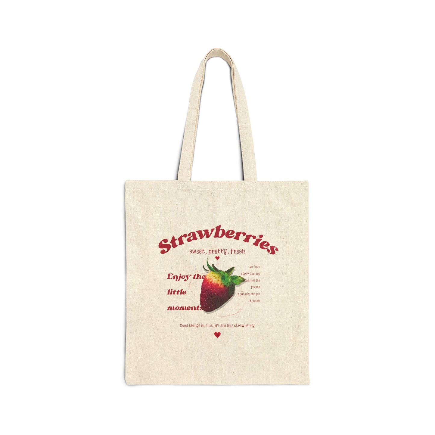 Bolsa de lona de algodón con diseño vintage de fresas