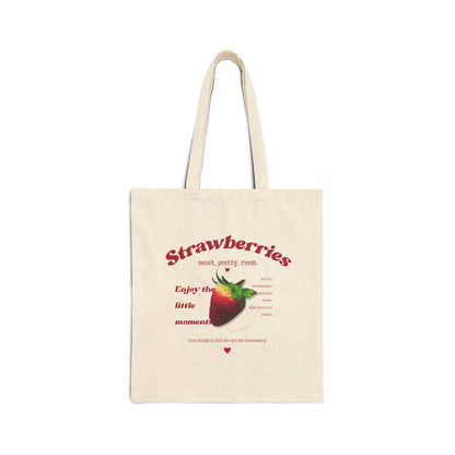 Bolsa de lona de algodón con diseño vintage de fresas