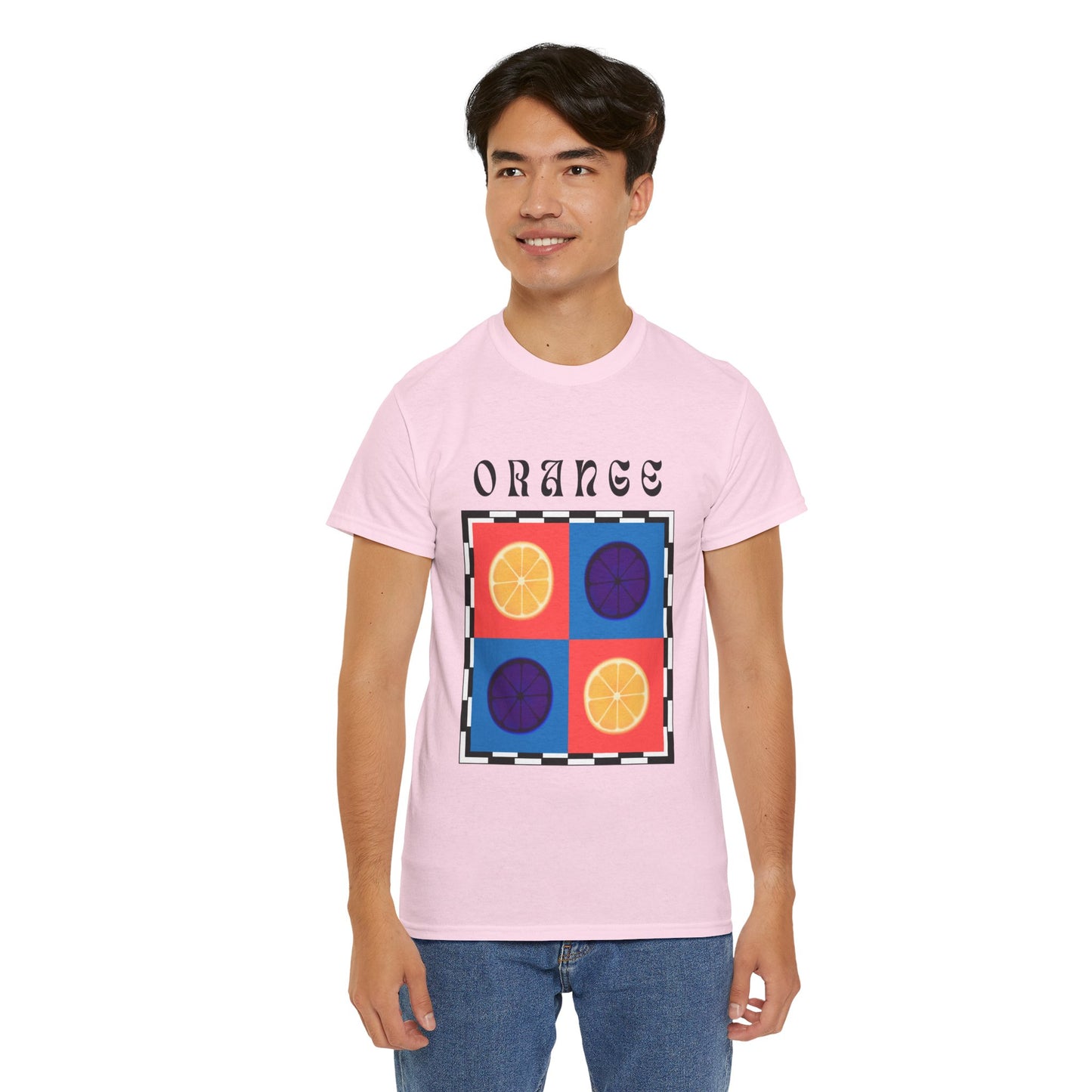 Camiseta de ajedrez naranja, edición frutas 