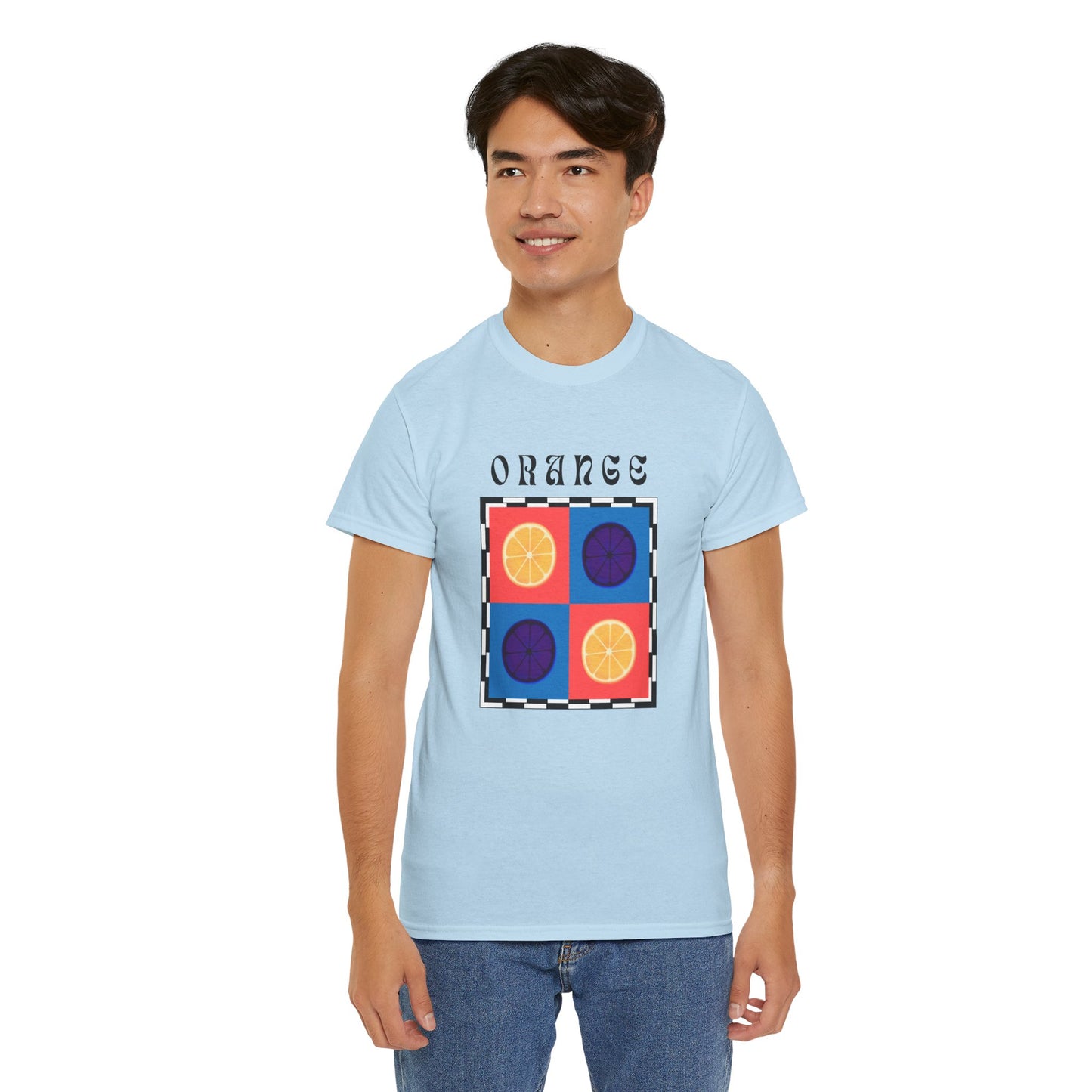 Camiseta de ajedrez naranja, edición frutas 