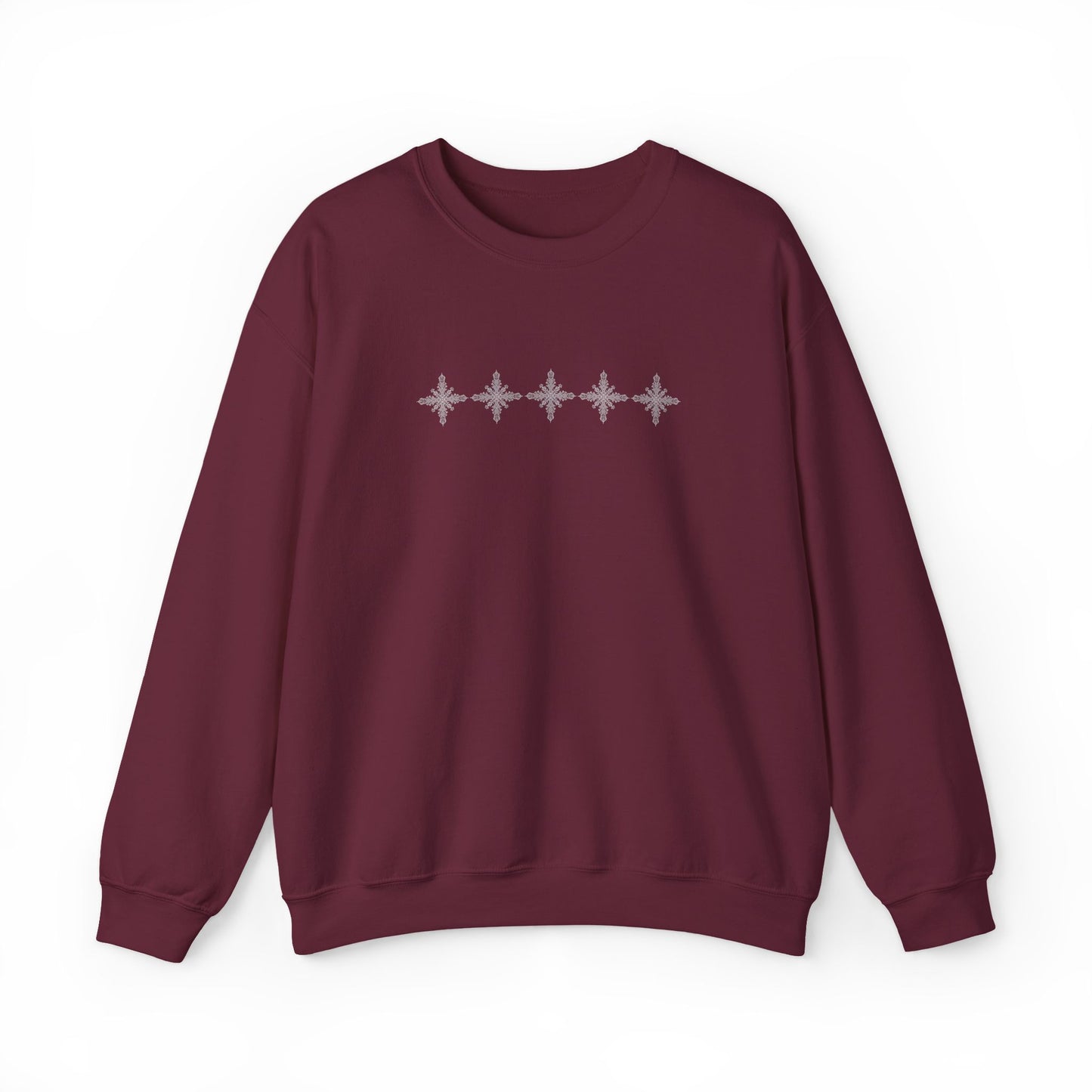 Sudadera de cuello redondo con diseño de copo de nieve