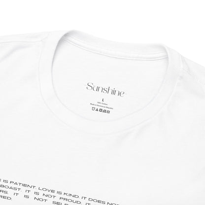 "Love is Patient, Love is Kind" Inspirational Unisex Cotton Shirt
