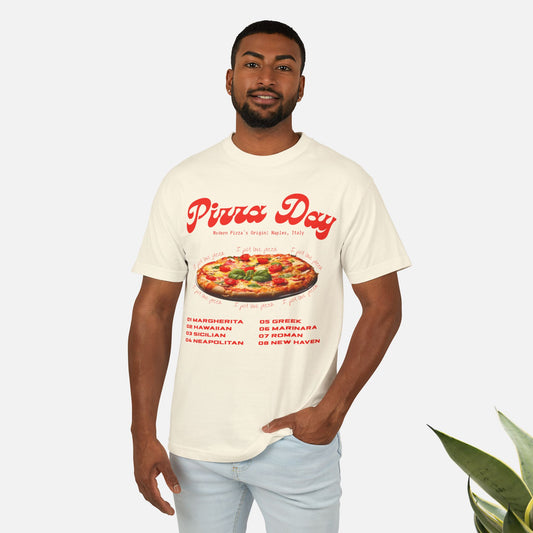 Pizza Day Retro Cotton T-shirt