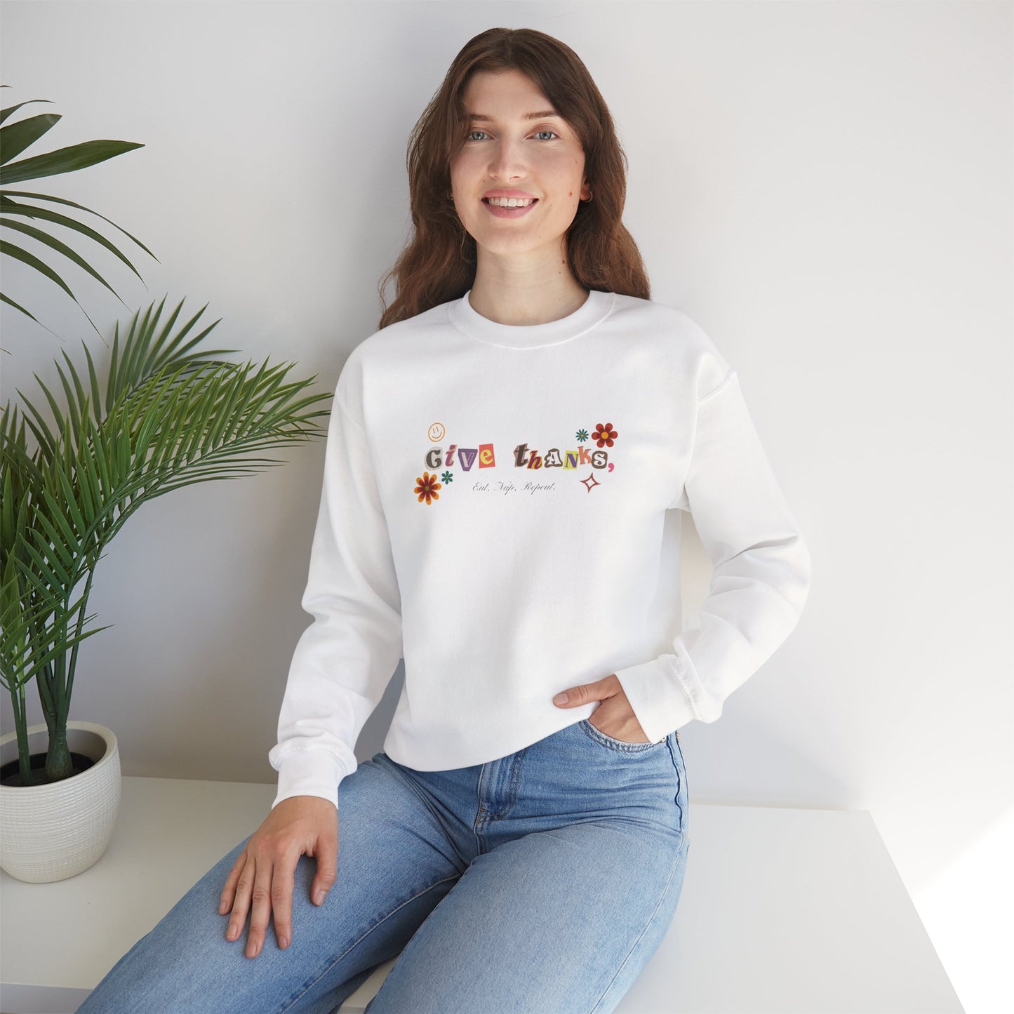 "Give Thanks" Fall Thanksgiving Sweater