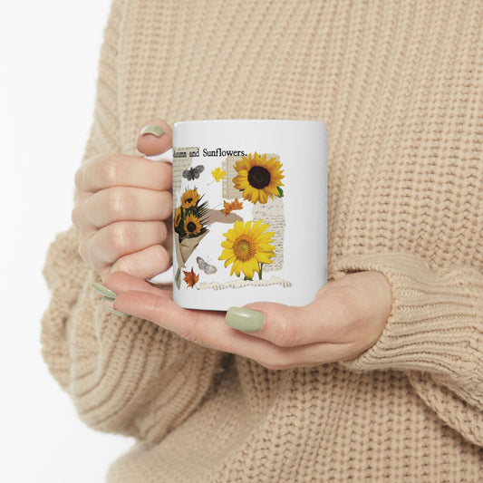 Autumn & Sunflowers Ceramic Mug