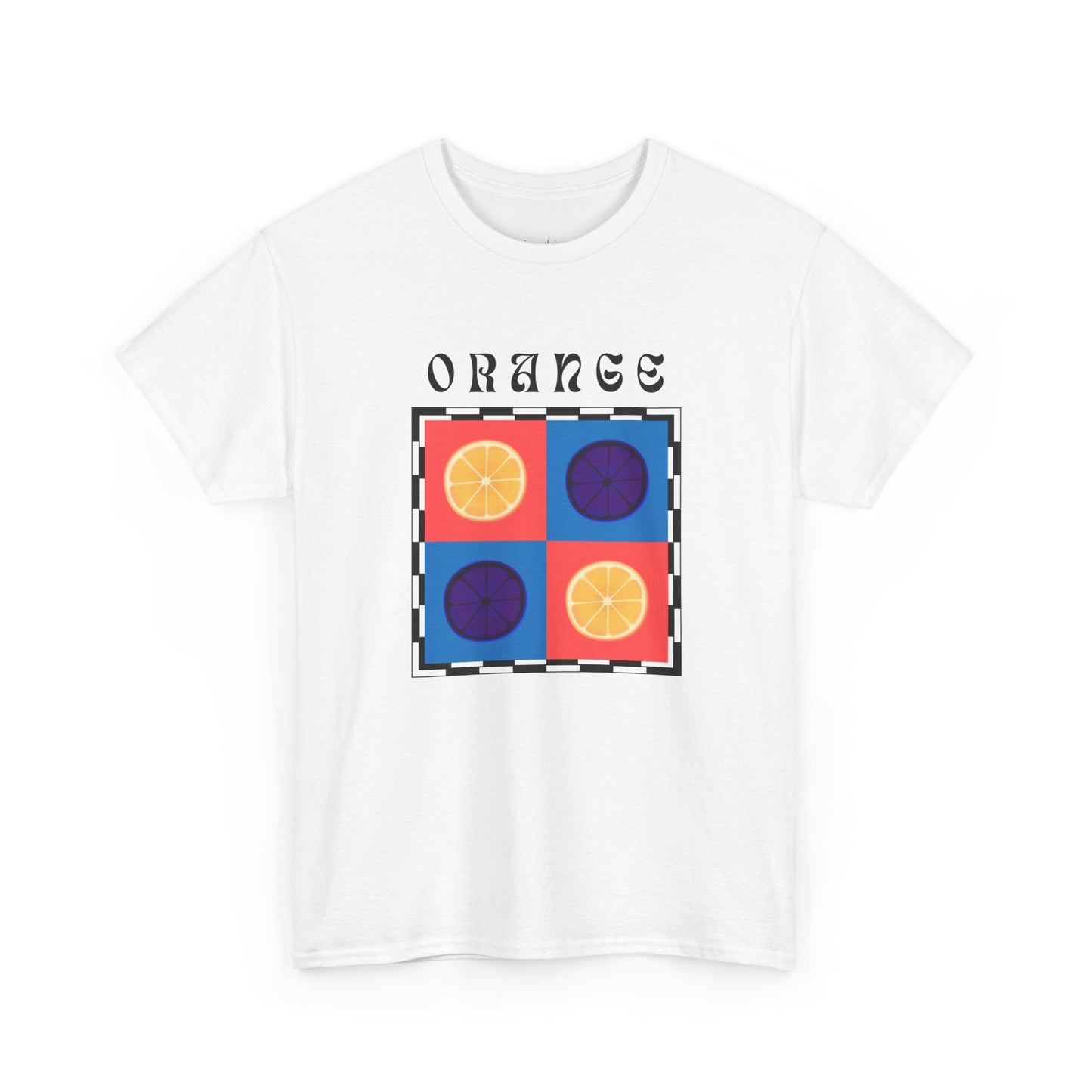 Camiseta de ajedrez naranja, edición frutas 