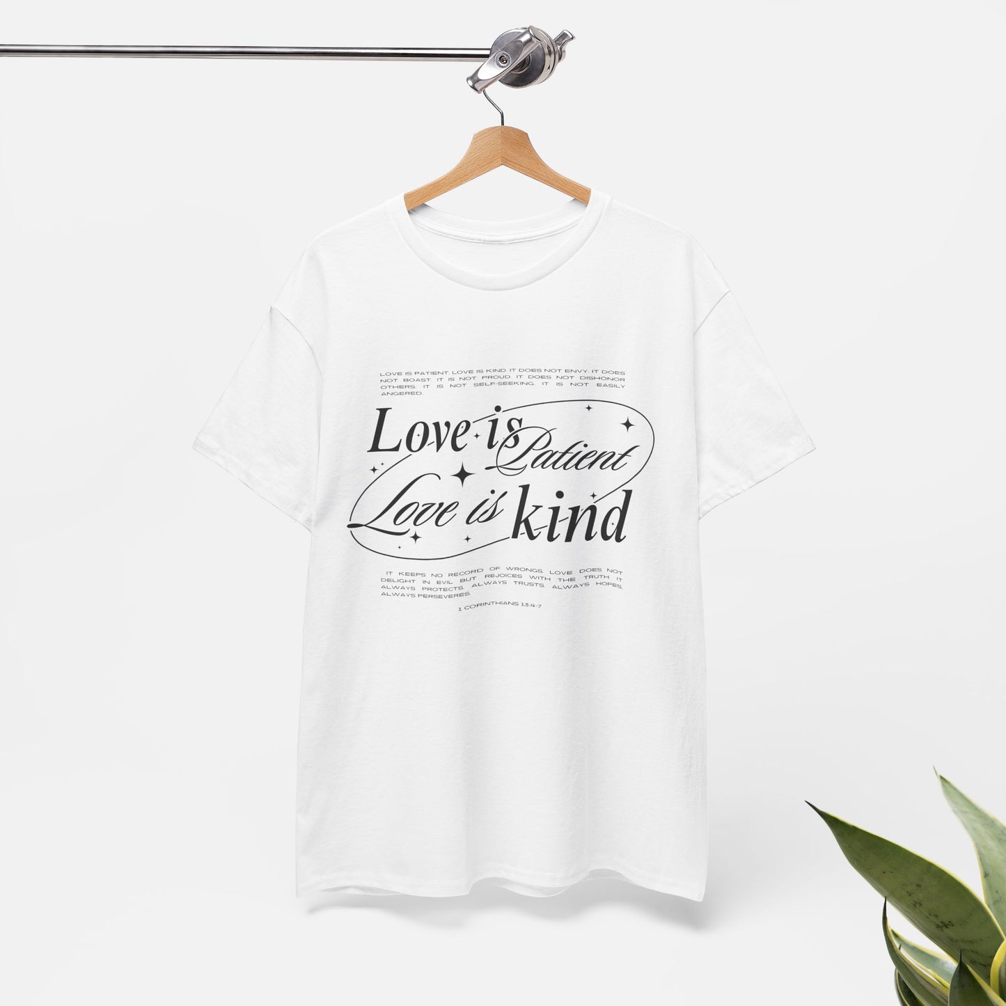 "Love is Patient, Love is Kind" Inspirational Unisex Cotton Shirt