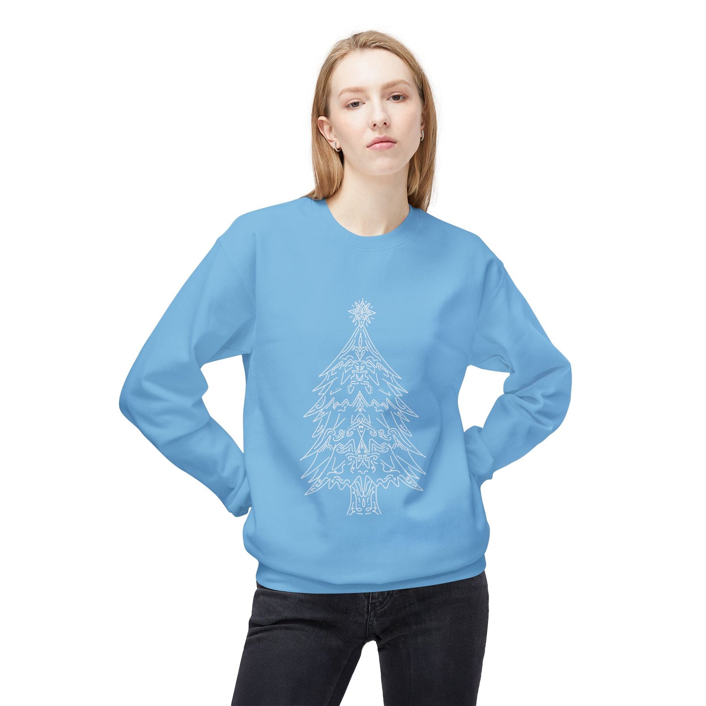Christmas Tree Fleece Crewneck Sweatshirt