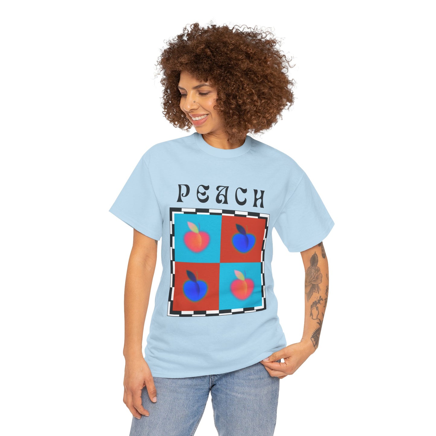 Camiseta de ajedrez de melocotón, edición de frutas