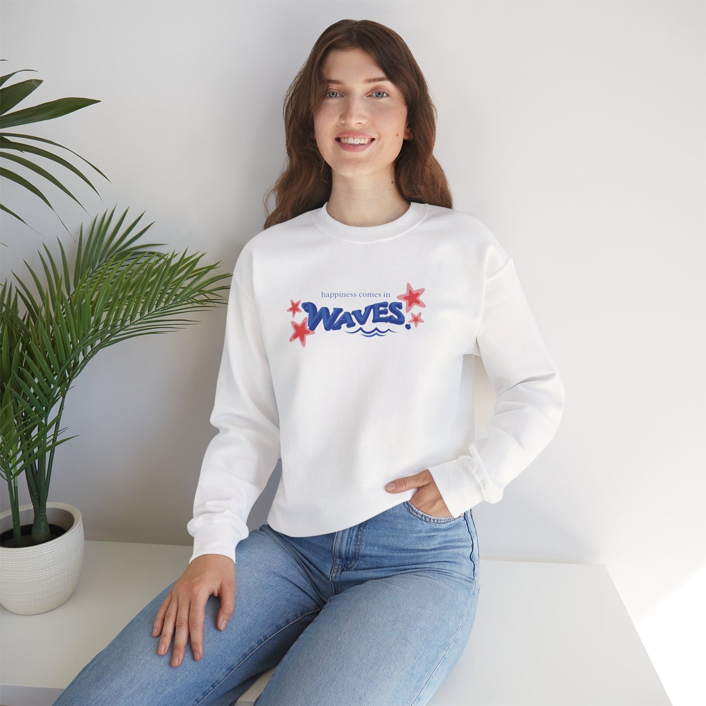 Sudadera informal con diseño de ondas relajantes 