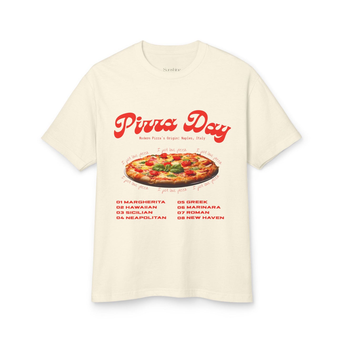 Camiseta unisex de algodón estilo retro para el día de la pizza 