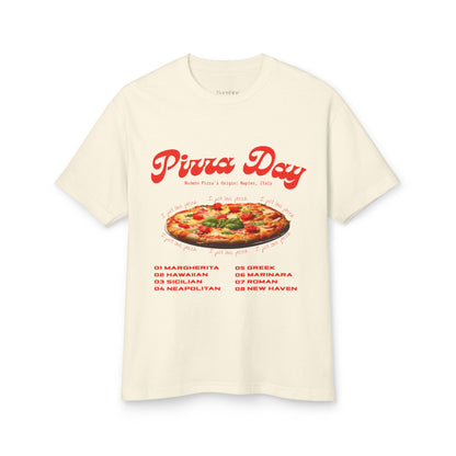 Camiseta unisex de algodón estilo retro para el día de la pizza 
