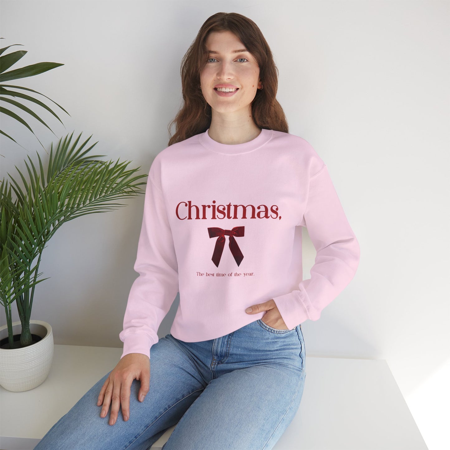 Christmas Red Ribbon Holiday Pullover