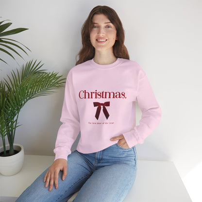 Christmas Red Ribbon Holiday Pullover
