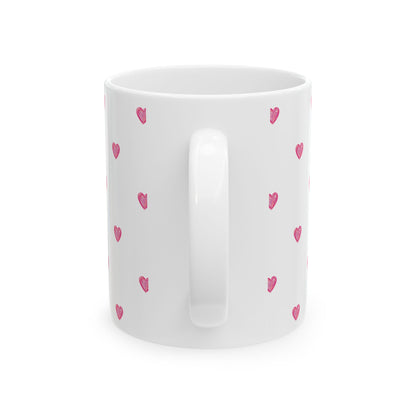 Pink Hearts Cute Romantic  Coffee Cup