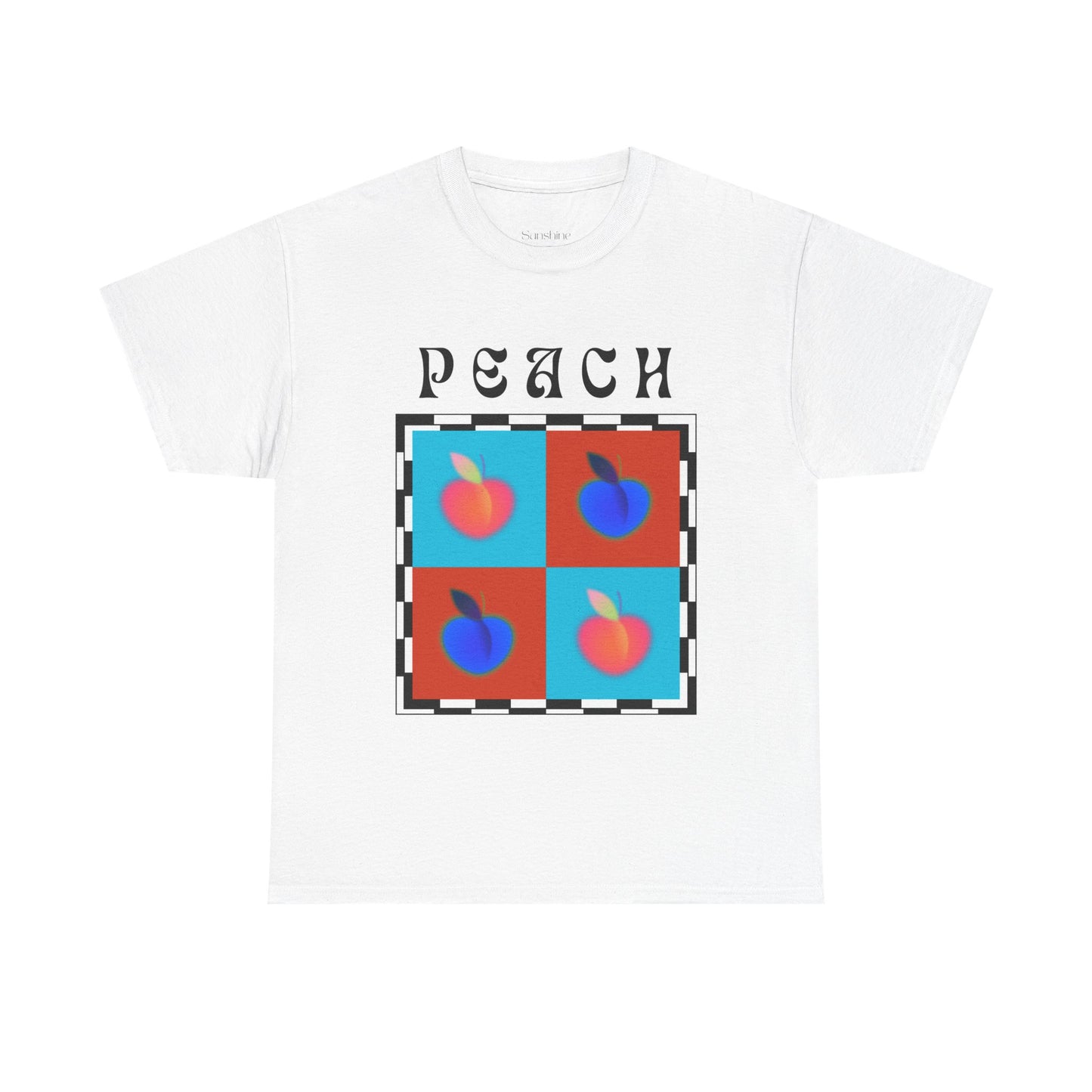 Camiseta de ajedrez de melocotón, edición de frutas