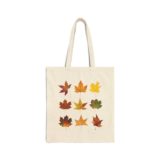 Autumn Leaves Cotton Canvas Tote Bag