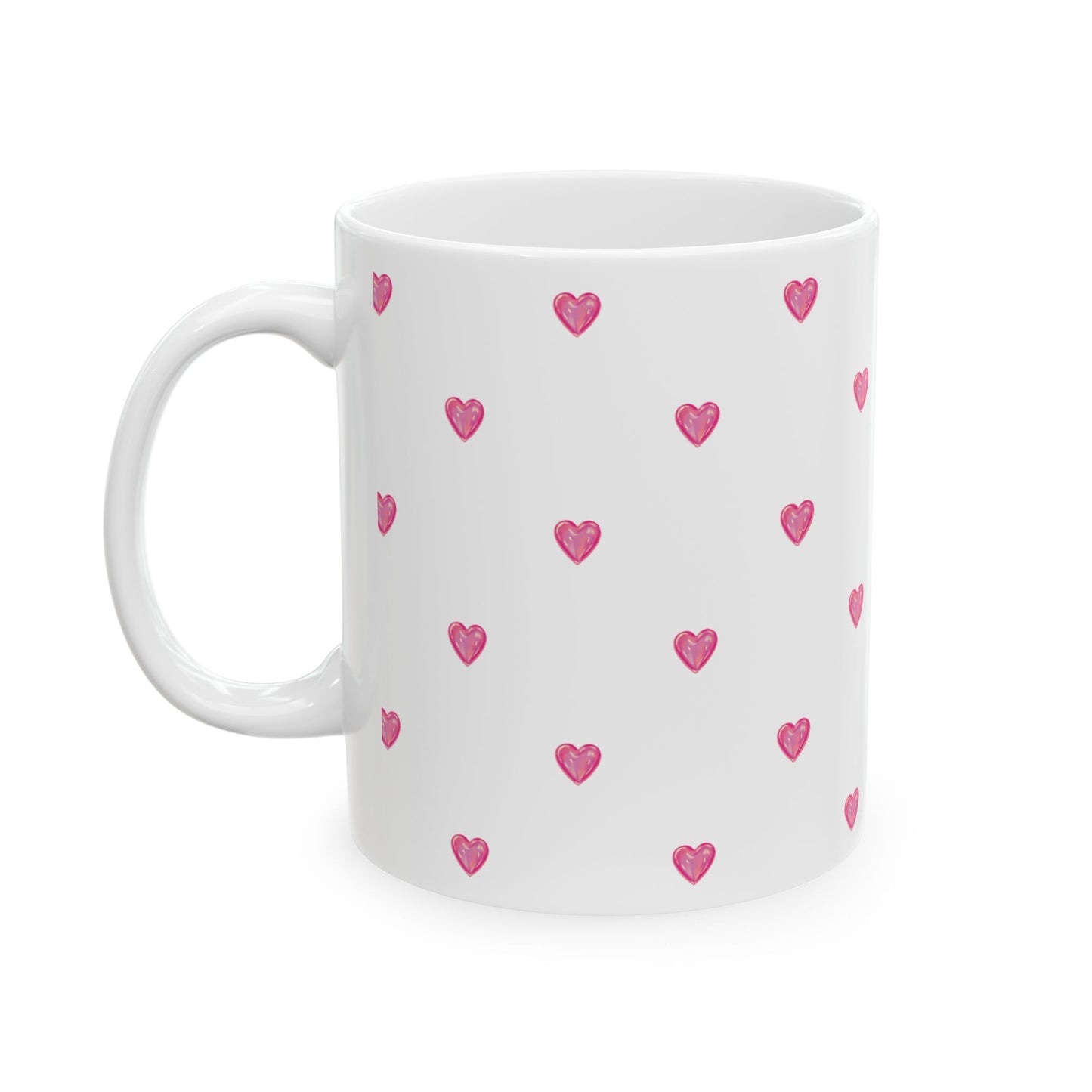 Pink Hearts Cute Romantic  Coffee Cup