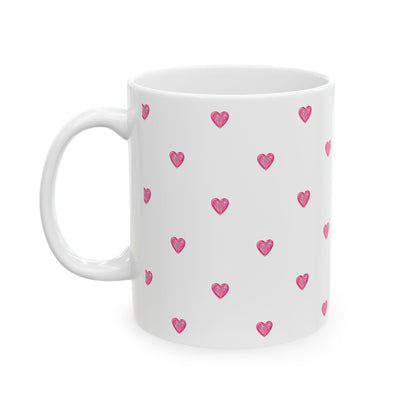 Pink Hearts Cute Romantic  Coffee Cup