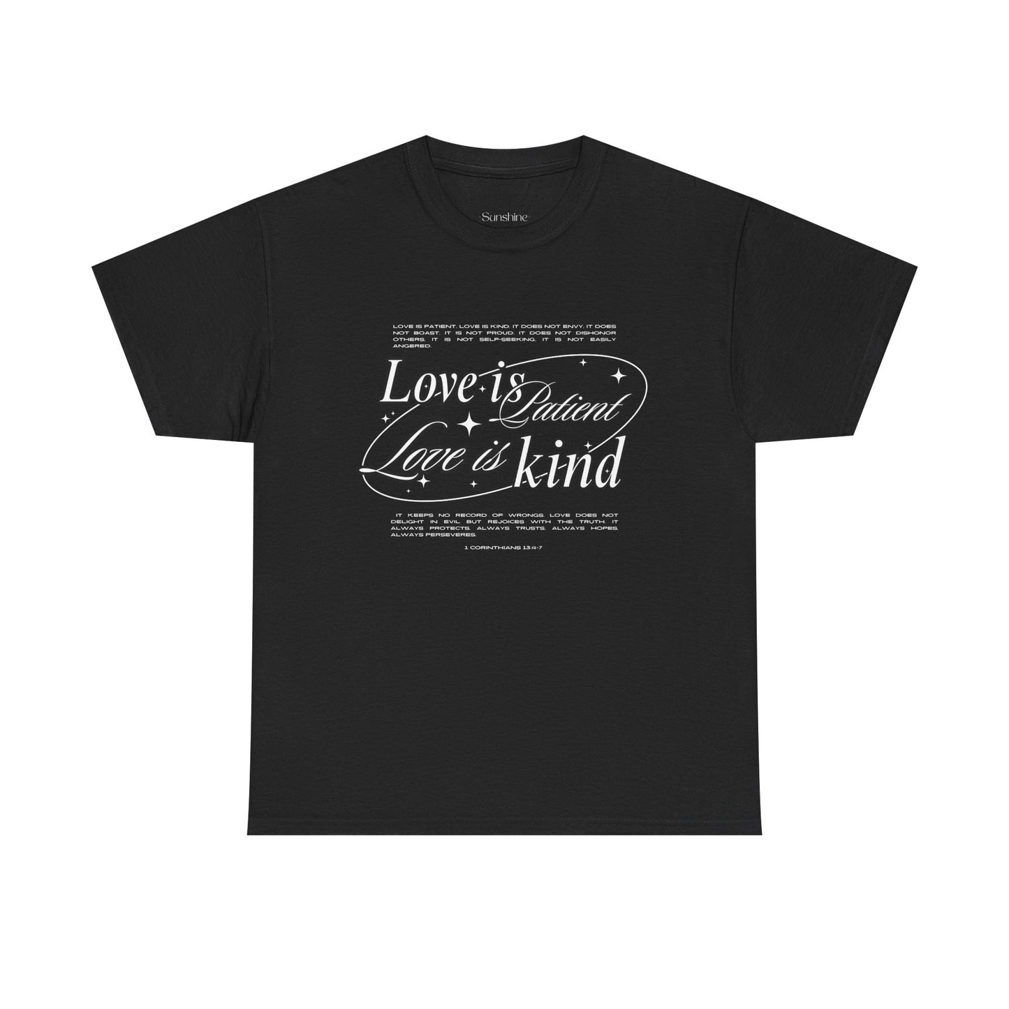 "Love is Patient, Love is Kind" Inspirational Unisex Cotton Shirt