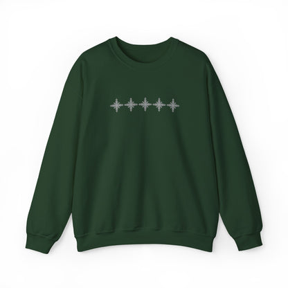 Sudadera de cuello redondo con diseño de copo de nieve
