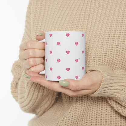 Pink Hearts Cute Romantic  Coffee Cup