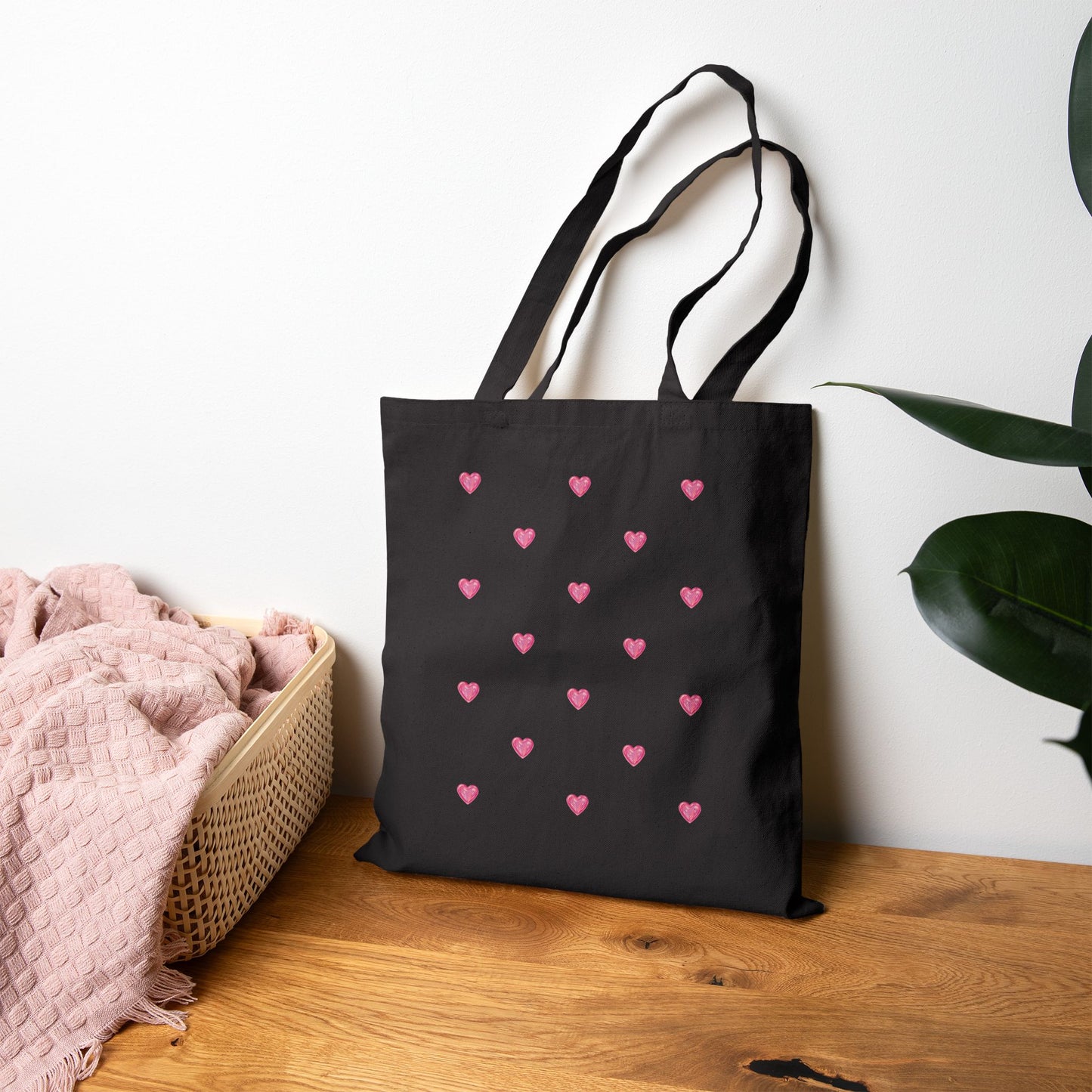 Pink Heart Pattern Valentine  Gift Tote