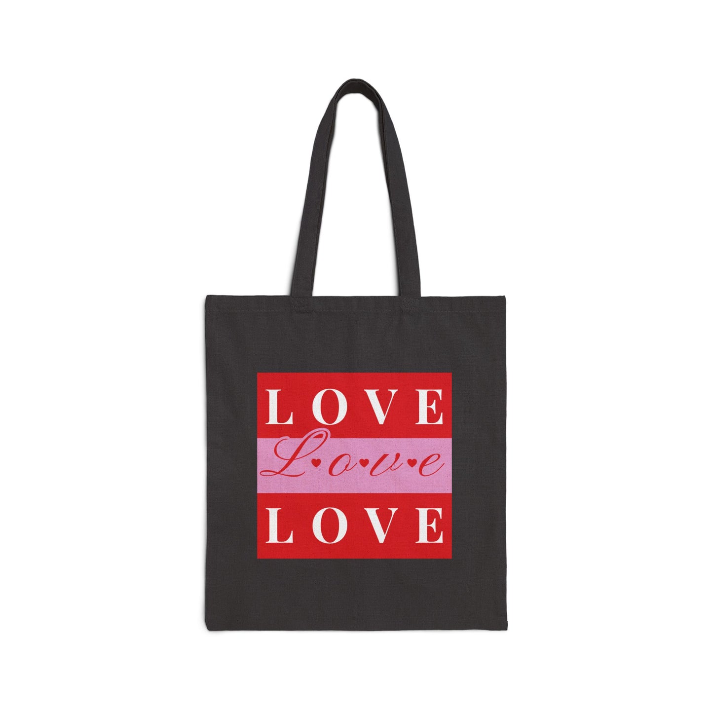"Love" Cotton Canvas Valentine Shopping Bag