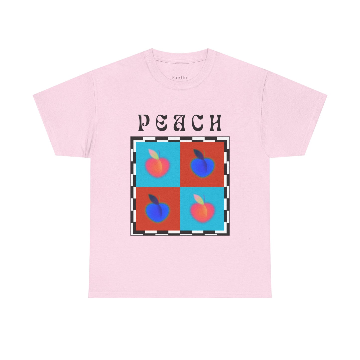 Camiseta de ajedrez de melocotón, edición de frutas