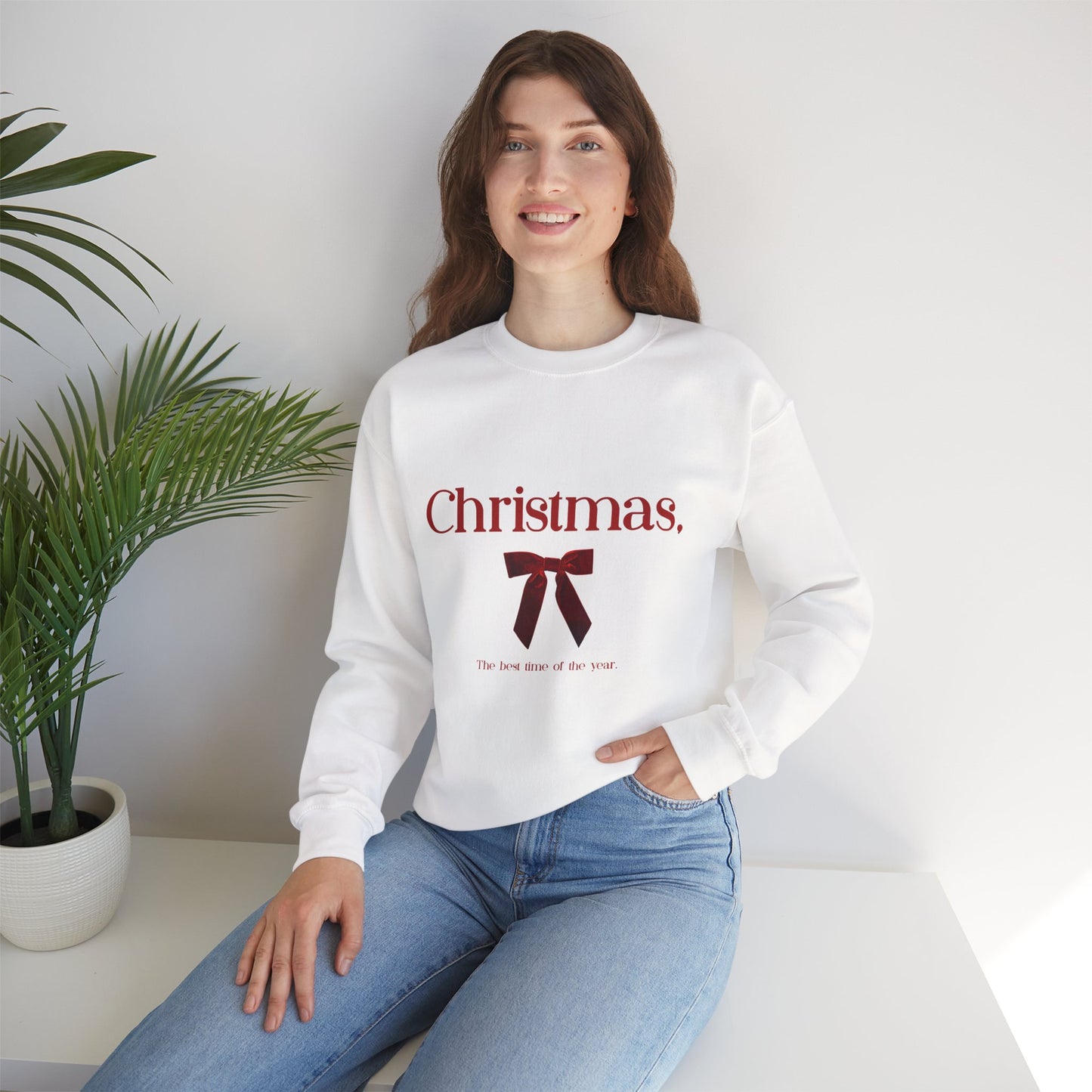 Christmas Red Ribbon Holiday Pullover