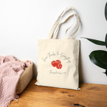 Bolsa de mano de otoño con agradecimiento