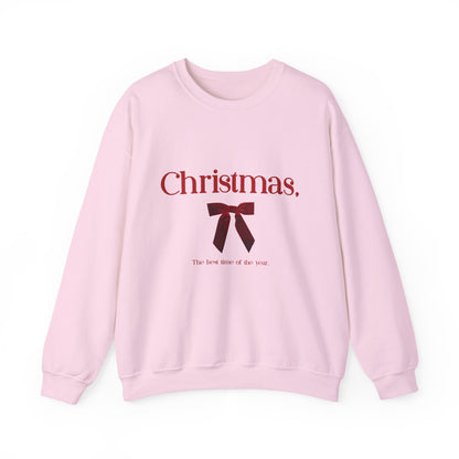 Christmas Red Ribbon Holiday Pullover