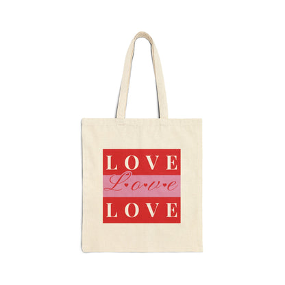 "Love" Cotton Canvas Valentine Shopping Bag