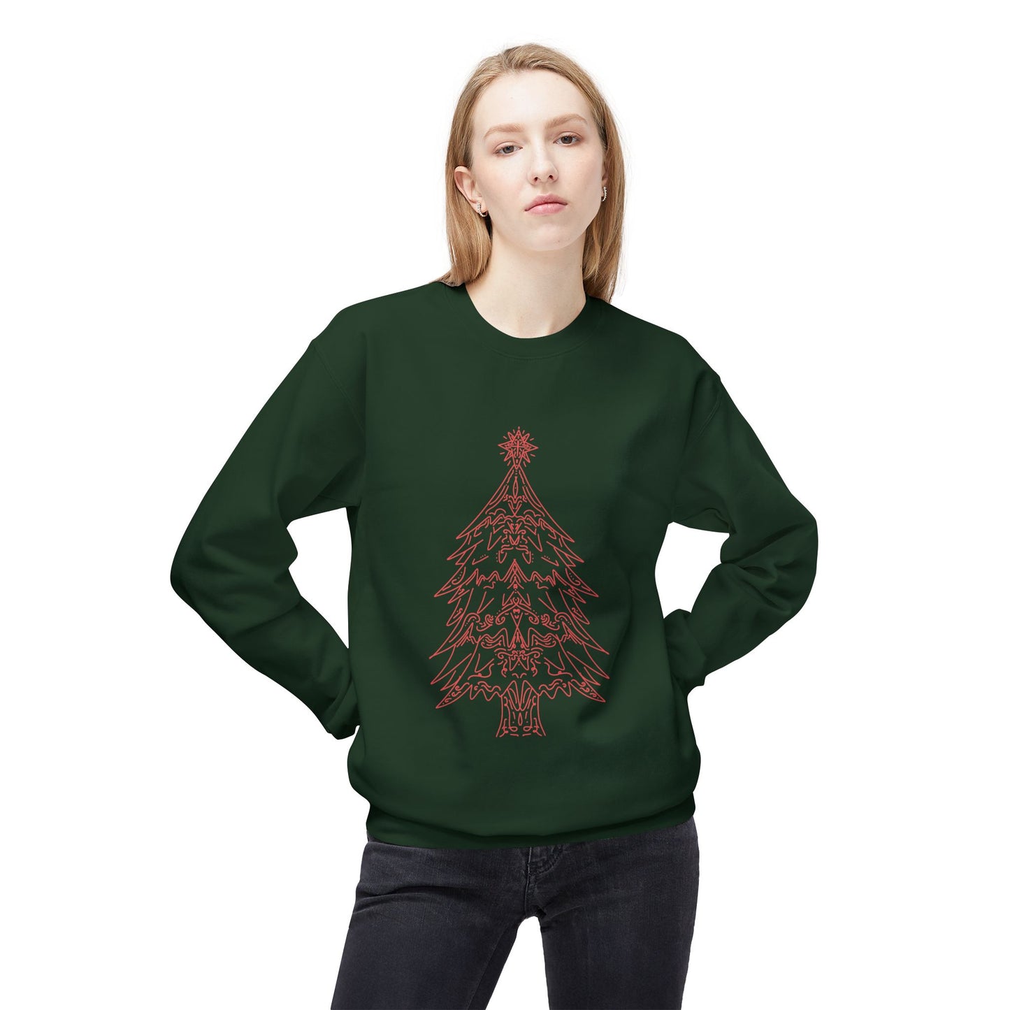 Christmas Tree Fleece Crewneck Sweatshirt