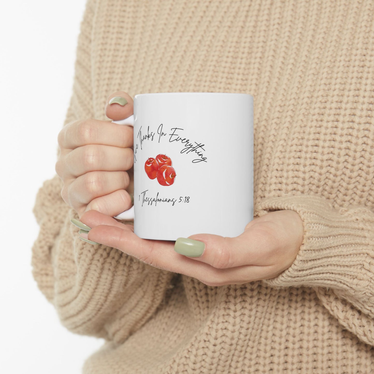 "Give Thanks In Everything" Heartfelt Coffee Mug