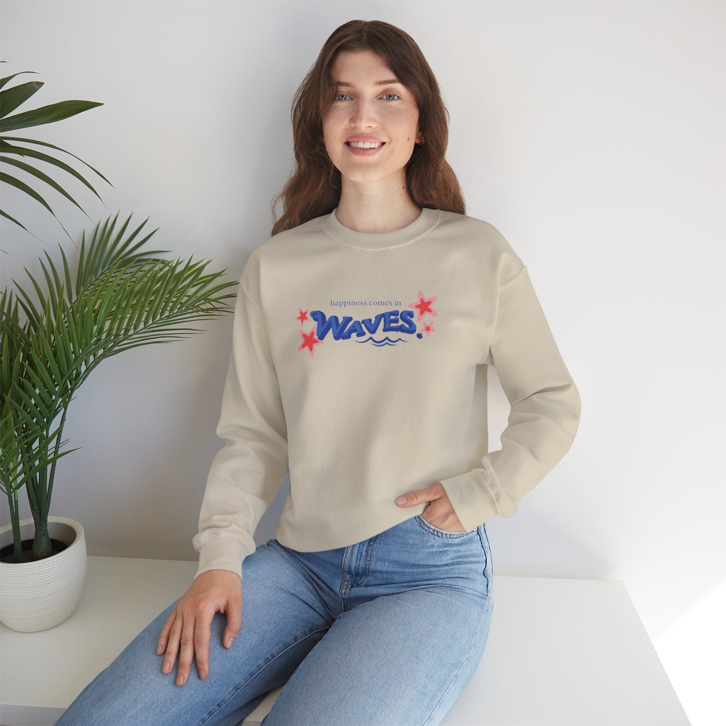 Sudadera informal con diseño de ondas relajantes 