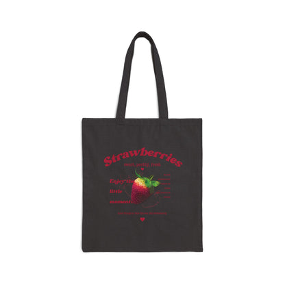 Bolsa de lona de algodón con diseño vintage de fresas