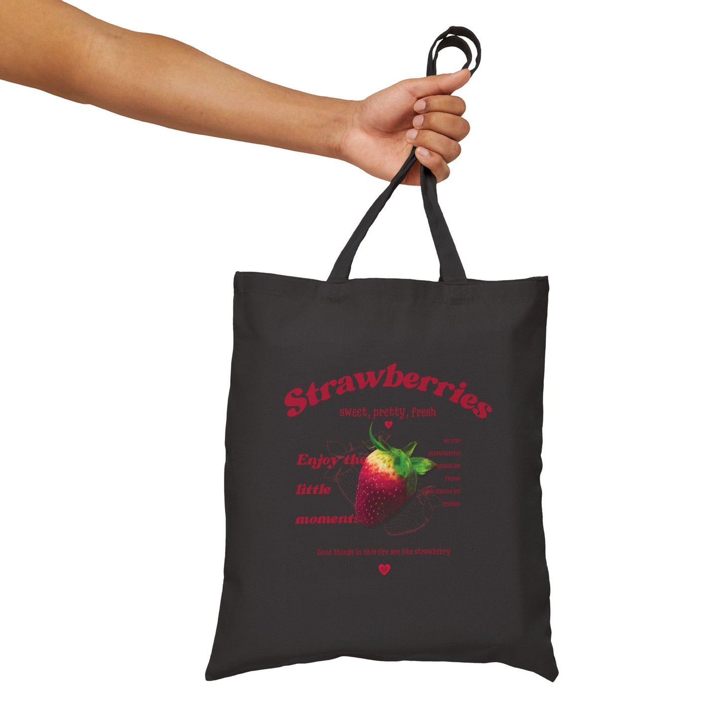 Bolsa de lona de algodón con diseño vintage de fresas