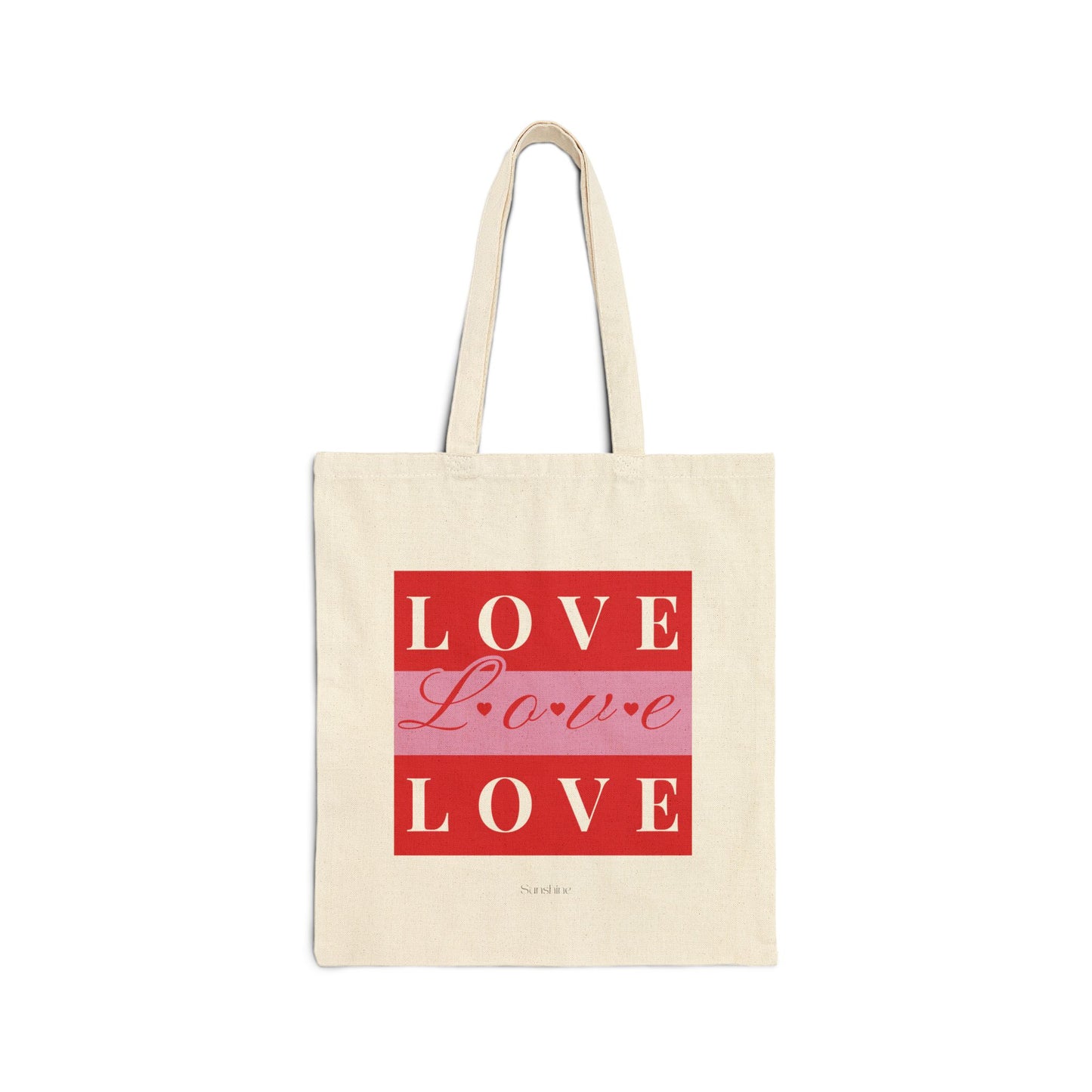 Bolsa de compras de lona de algodón "Love" para San Valentín 