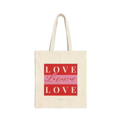 Bolsa de compras de lona de algodón "Love" para San Valentín 