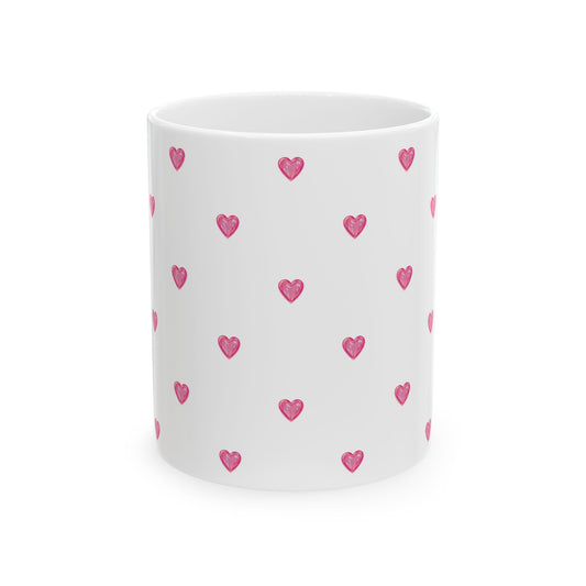 Pink Hearts Cute Romantic  Coffee Cup