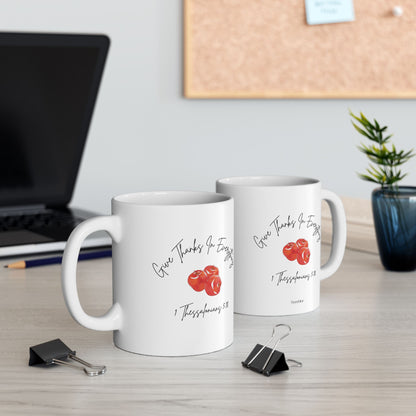 "Give Thanks In Everything" Heartfelt Coffee Mug